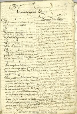 Interrogatorio Político de Miguel Cayetano Soler de la Ciudad de Plasencia.