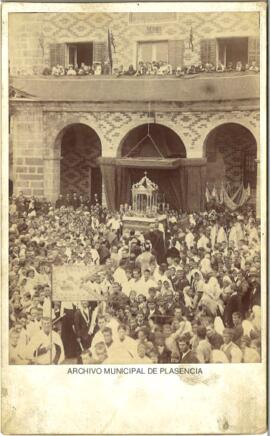 Celebración del Corpus Christi, Plaza Mayor, Plasencia.