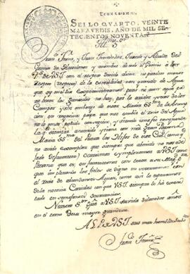 Memoriales de los gremios de labradores y hortelanos, solicitando rogativas y la bajada de la Vir...