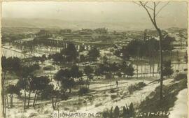 Vista de Plasencia nevada.
