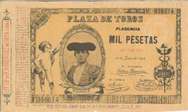 Programa de festejos en forma de billete. Plasencia.