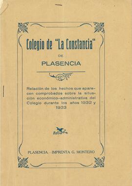 Relación de los hechos que aparecen comprobados sobre la situación económico-administrativa del C...