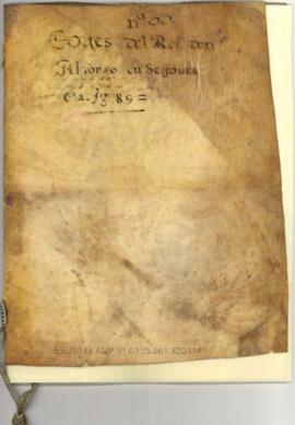 Cuaderno de cortes del rey Alfonso XI otorgando el ordenamiento de las cortes.