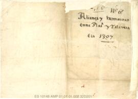 Carta de Hermandad entre el Concejo de Plasencia y el de Talavera de la Reina